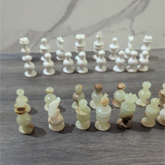 Handcrafted Marble Chess Set 32 Pieces Ornate Design Board Game Decor no board - Picture 2 of 16